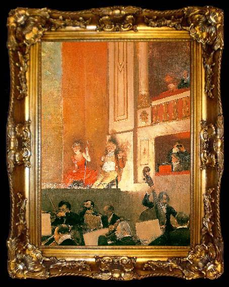 framed  Jean Beraud Representation at the Theatre des Varietes, ta009-2